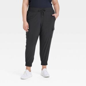 All In Motion -  Women's Flex Woven Cargo Joggers UPF Black